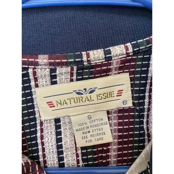 Natural Issue Men’s Vintage Style Collared Striped Shirt Size Small - Picture 4 of 8